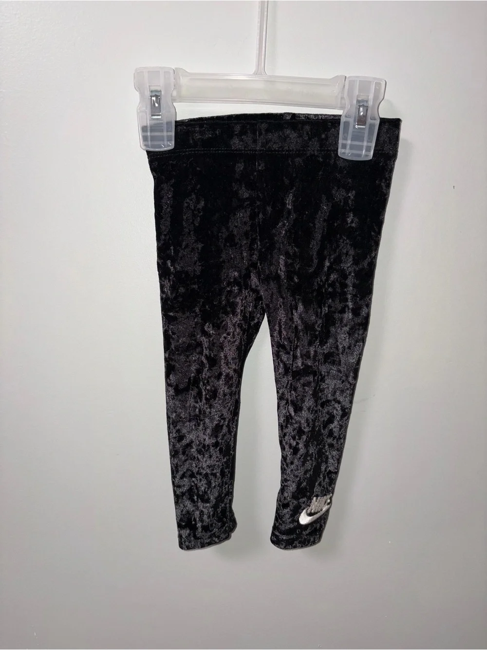 Nike Black Crushed Velvet Ankle Leggings Baby Girl 12M